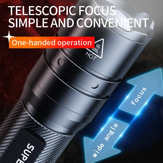 SUPERFIRE F3-T 600 lümen teleskopik Zoom el feneri taktik