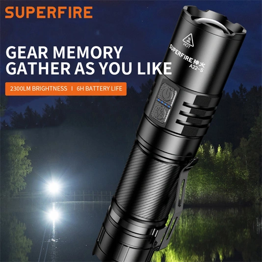 SUPERFIRE A22-S IP43 su geçirmez zumlanabilir kartal göz feneri