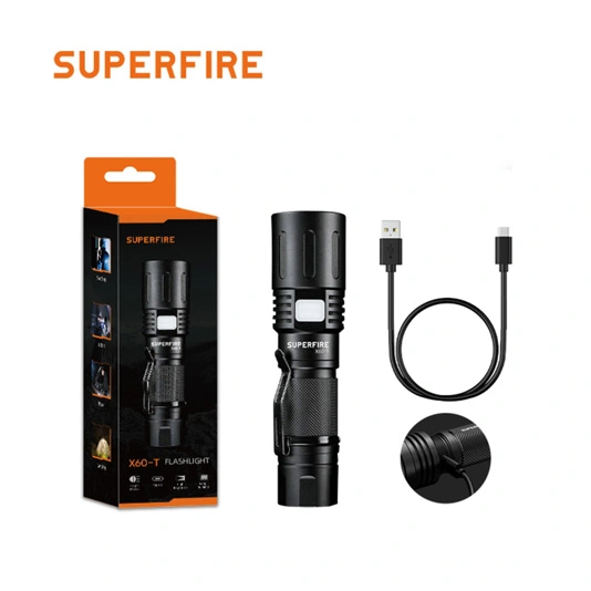 SUPERFIRE X60-T 2000 lümen zumlanabilir LED el feneri
