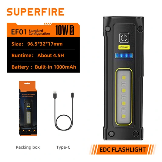 SUPERFIRE EF01 470 lümen küçük manyetik COB el feneri