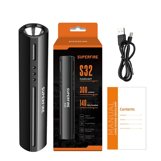 SUPERFIRE S32 500 lümen Mini cep boyutunda el feneri
