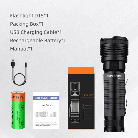 SUPERFIRE P90 P90 36W yüksek güçlü cep feneri