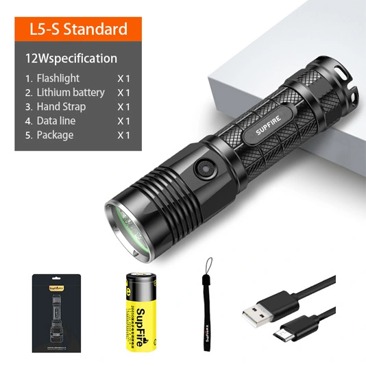 SUPERFIRE L5-S P50 900 lümen özel 26650 LED el feneri