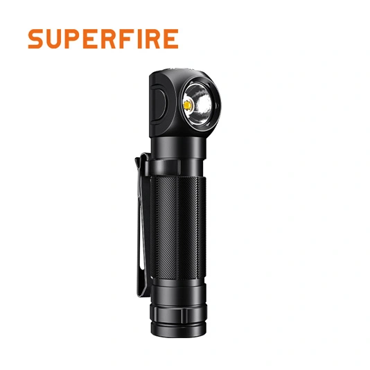 SUPERFIRE TH04 18650 dik açı şarj edilebilir el feneri far 90 derece