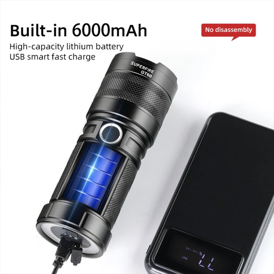 SUPERFIRE GT60 1680 lümen yakınlaştırma yüksek güç el feneri