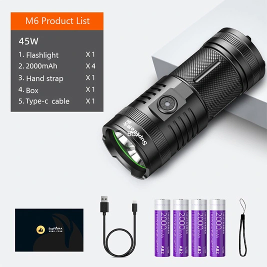 SUPERFIRE M6 3000Lm yüksek güçlü el feneri