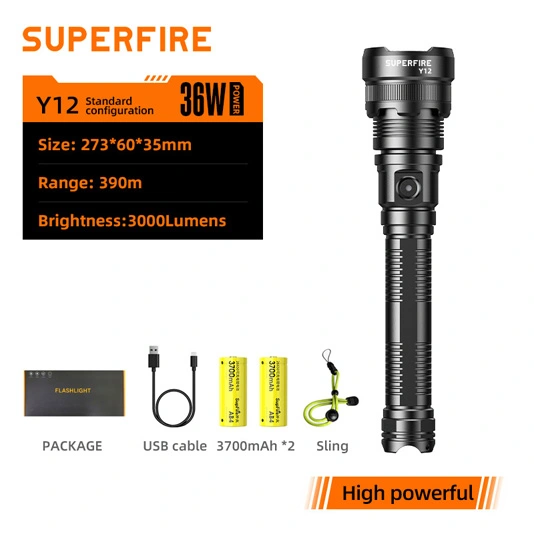 SUPERFIRE Y12 P90 3000 lümen el feneri