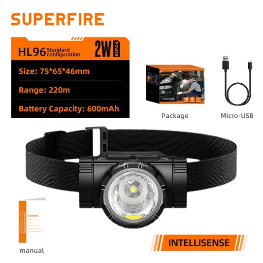 SUPERFIRE HL96 USB şarj uzun menzilli far