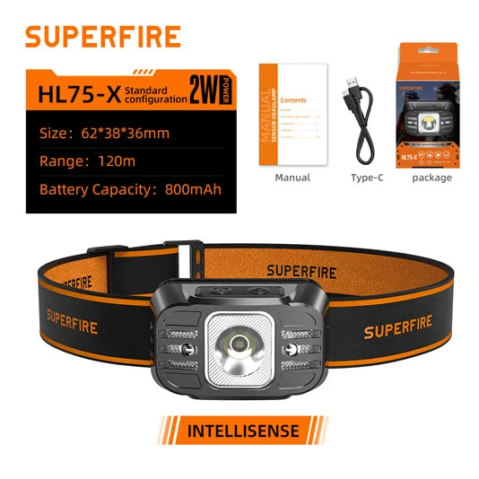 SUPERFIRE HL75 serisi hareket sensörü başkanı Torch