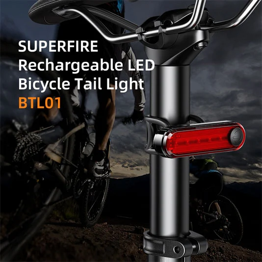 SUPERFIRE BTL01 şarj edilebilir bisiklet kuyruk lambası