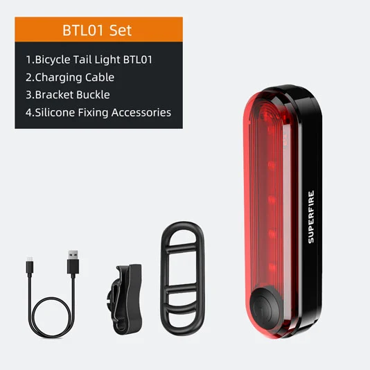 SUPERFIRE BTL01 şarj edilebilir bisiklet kuyruk lambası