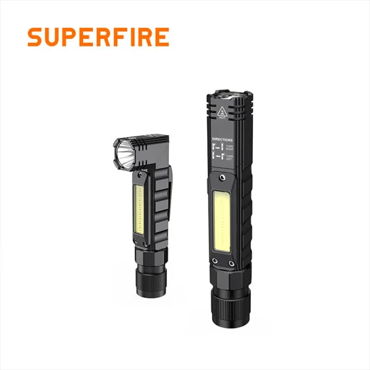Manyetik taban ile SUPERFIRE G19 çok fonksiyonlu şarj edilebilir COB çalışma ışığı