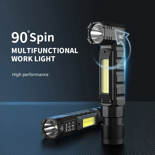 Manyetik taban ile SUPERFIRE G19 çok fonksiyonlu şarj edilebilir COB çalışma ışığı