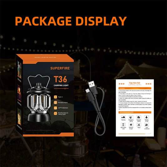 SUPERFIRE T36 açık kamp lambası