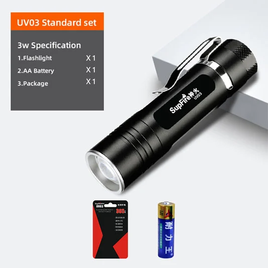 SUPERFIRE UV03 365nm 3w el UV el feneri