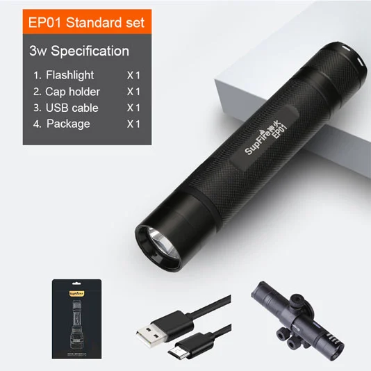 SUPERFIRE EP01 Mini kendinden güvenli LED el feneri şarj edilebilir ve patlamaya dayanıklı