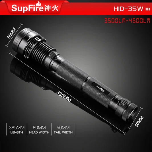 SUPERFIRE HID 35W 3500 lümen küçük HID Xenon el feneri