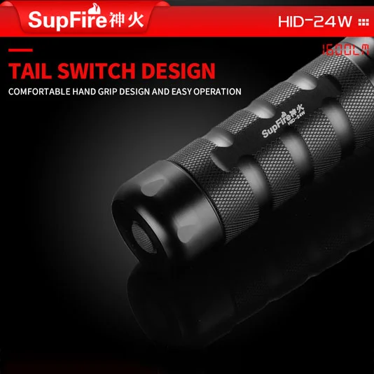 SUPERFIRE 24W 1600 lümen Xenon el feneri sakladı