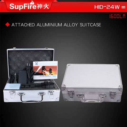 SUPERFIRE 24W 1600 lümen Xenon el feneri sakladı