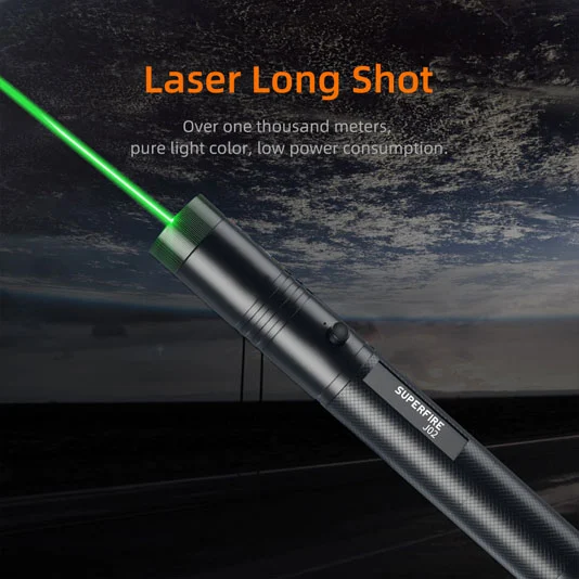 Lazer Pointer ile SUPERFIRE J02 küçük LED şarj edilebilir el feneri