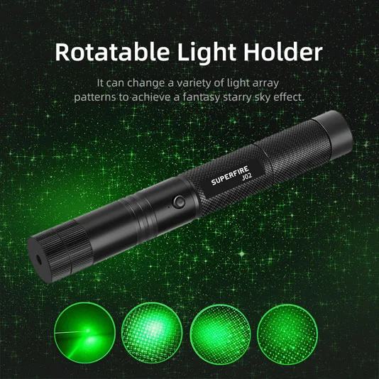 Lazer Pointer ile SUPERFIRE J02 küçük LED şarj edilebilir el feneri