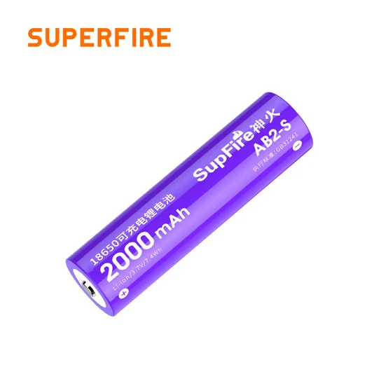 SUPERFIRE AB2-S 18650 pil 2000mAh 3.7 Volt şarj edilebilir lityum pil