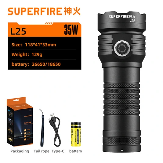 SUPERFIRE L25 yüksek Lumnes el feneri