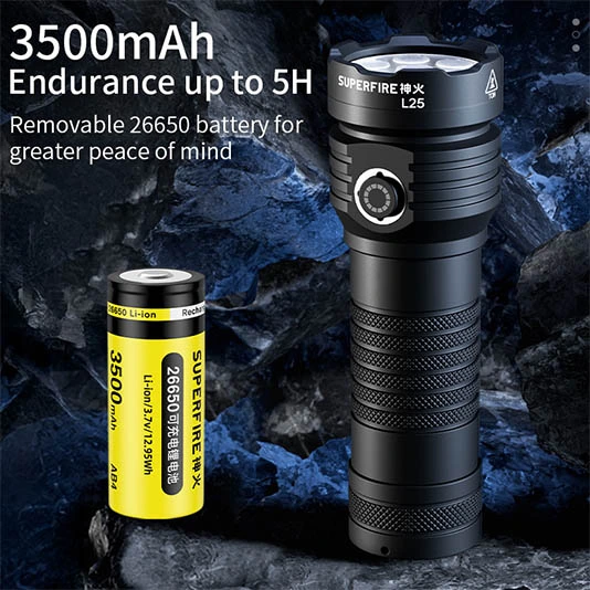 SUPERFIRE L25 yüksek Lumnes el feneri