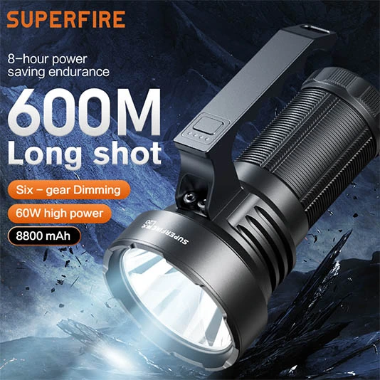 SUPERFIRE L20 büyük kapasiteli el feneri