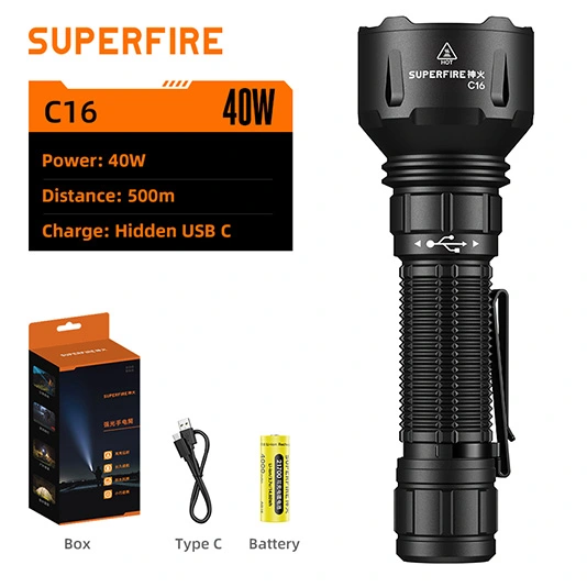 SUPERFIRE C16 yüksek güçlü el feneri