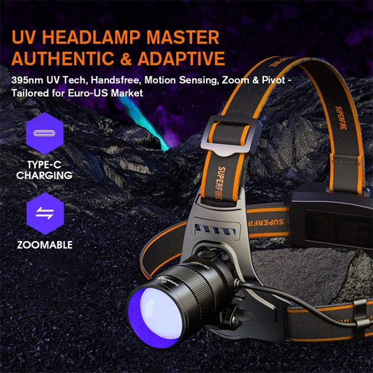 SUPERFIRE HZ01 çok yönlü uv yakınlaştırılabilir far