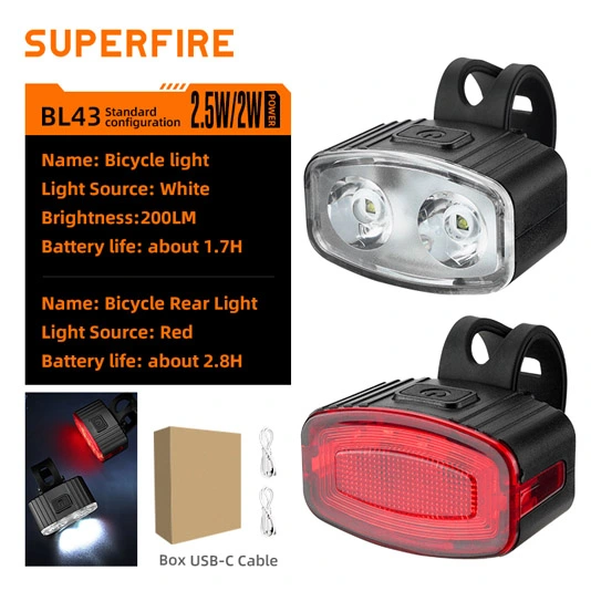 SUPERFIRE BL43 serisi şarj edilebilir bisiklet lambası