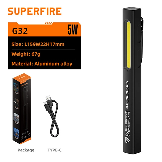 SUPERFIRE G32 taşınabilir çalışma ışığı